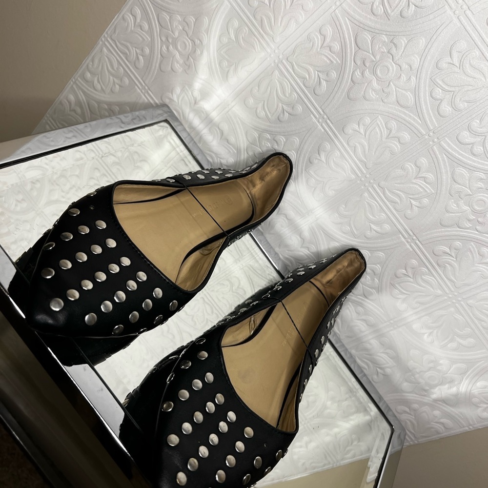 Black silver flats